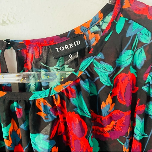 Torrid Floral Maxi Dress with Lace Sleeves - Picture 8 of 8